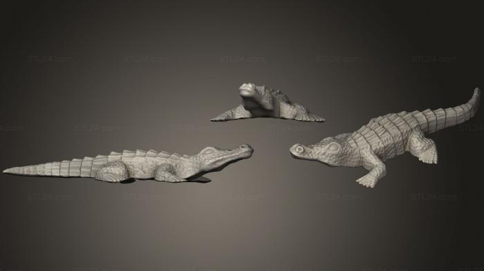 Статуэтки животных (Крокодил, STKJ_0857) 3D модель для ЧПУ станка